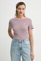 Bavlnené tričko Levi's ESSENTIAL HM SS TEE pásiky ružová 000KK.0007