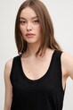 United Colors of Benetton top bawełniany czarny 3BVXDH00Z