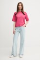 Памучна тениска United Colors of Benetton 3BL0D109D розов SS25