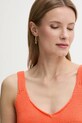 United Colors of Benetton top bawełniany pomarańczowy 1898DH018