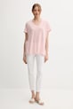 United Colors of Benetton maglietta in lino 37UJD401Q rosa SS25