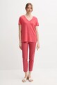 Льняная футболка United Colors of Benetton 37UJD401Q красный SS25