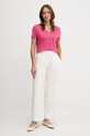 Lanena kratka majica United Colors of Benetton 37UJD401Q roza SS25