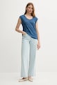 Lanena kratka majica United Colors of Benetton 37UJE16B1 modra SS25