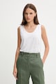 United Colors of Benetton top lniany biały 37UJE8398