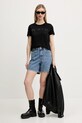 Desigual tricou din bumbac BRANDY 25SWTK17 negru SS25