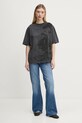 Хлопковая футболка Desigual DONALD 25SWTKAH серый SS25