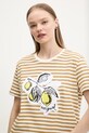 Хлопковая футболка Desigual LEMON бежевый 25SWTKAE
