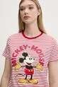 Desigual tricou din bumbac MICKEY MOUSE rosu 25SWTKAI