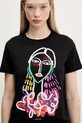 Desigual t-shirt bawełniany MISURI czarny 25SWTKA9