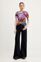 Kratka majica Desigual YELLOWSTONE 25SWTK89 vijolična SS25