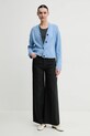 American Vintage top bawełniany FAZ01AE25 szary SS25