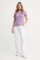 Хлопковая футболка American Vintage SON28GE25 фиолетовой SS25
