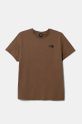 The North Face t-shirt bawełniany Box Relaxed nadruk brązowy NF0A87NK6E11