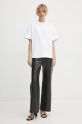 Filippa K tricou din bumbac 30648.FK alb SS25