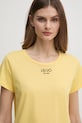 Liu Jo tricou din bumbac galben TA5170.JS923