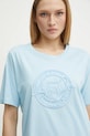Хлопковая футболка Liu Jo голубой TA5174.JS923