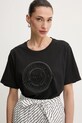 Liu Jo tricou din bumbac negru TA5174.JS923