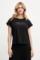 Liu Jo t-shirt z elastanem czarny TA5181.JS003