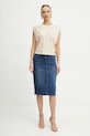 Liu Jo t-shirt bawełniany TA5273.J6308 beżowy SS25