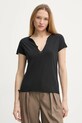 Bavlněné tričko ZADIG&VOLTAIRE hladký černá JWTN00447.19W.001