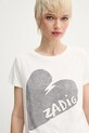 ZADIG&VOLTAIRE t-shirt bawełniany beżowy JWTS02782.103