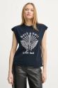 ZADIG&VOLTAIRE t-shirt bawełniany aplikacja granatowy JWTT01265.404