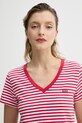 Levi's tricou din bumbac LSE_PERFECT VNECK rosu A3170