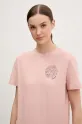 Fjallraven t-shirt Hemp Blend Out Here różowy F14600215
