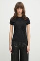 Coperni tricou din bumbac Gathered Heart imprimeu negru COPJS01F5011