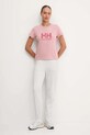 Helly Hansen t-shirt bawełniany HH LOGO 54593 różowy AW25