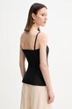 Îmbrăcăminte Guess bluza din in ISABEAU W5GH0L.WH5L2 negru