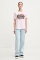 Superdry tricou din bumbac W1011627A.9HQ roz SS25