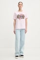 Βαμβακερό μπλουζάκι Superdry W1011627A.9HQ ροζ SS25