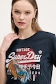 Bavlněné tričko Superdry námořnická modř W1011627A.JWV