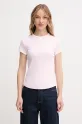 Βαμβακερό μπλουζάκι Tommy Hilfiger βαμβάκι ροζ WW0WW44581