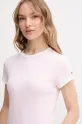 Ρούχα Βαμβακερό μπλουζάκι Tommy Hilfiger WW0WW44581 ροζ