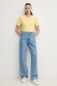 Tommy Hilfiger t-shirt bawełniany WW0WW45522 żółty SS25