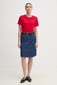 Tommy Hilfiger tricou din bumbac WW0WW45522 rosu SS25