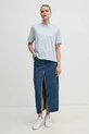 Bombažna kratka majica Tommy Hilfiger WW0WW45525 modra SS25