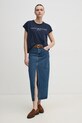 Tommy Hilfiger t-shirt bawełniany WW0WW46113 granatowy SS25