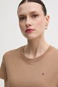 Хлопковая футболка Tommy Hilfiger коричневый WW0WW44433
