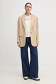 Бавовняна футболка Tommy Hilfiger WW0WW44574 бежевий SS25
