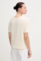 Памучна тениска Tommy Hilfiger WW0WW43901 бежов SS25