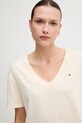 Дрехи Памучна тениска Tommy Hilfiger WW0WW43901 бежов