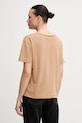 Памучна тениска Tommy Hilfiger WW0WW43901 кафяв SS25