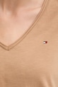 Памучна тениска Tommy Hilfiger кафяв WW0WW43901