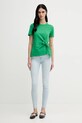 Хлопковая футболка Tommy Hilfiger WW0WW44559 зелёный SS25