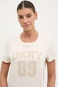 Dkny tricou din bumbac bej DP5T1228