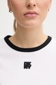 Памучна тениска Dkny DJ5T1340 бял